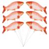 TOBBOMEY 6pcs Red Fish Shaped Foil Balloons, Fish Theme Birthday Party Decorations, Inflatable Aluminum Mylar Balloons for Celebration and Party Supplies view 1