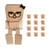 BEATIZ Valentine Shaking Feet Wooden Doll with 12pcs Magnetic Expressions, Shaking Wooden Man Figurine for Car Dashboard, Valentines Day Gifts for Him Her Boyfriend Girlfrien view 1