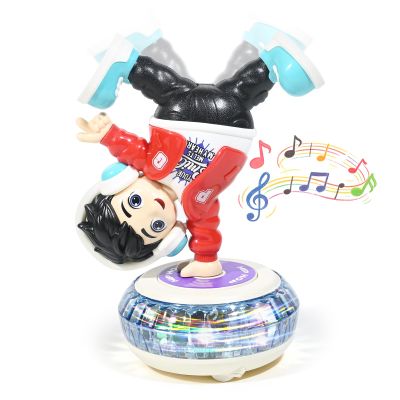 Electric Upside-Down Spinning Street Dance Figurine, Light Up Infant Toys Birthday Easter Gifts with Dynamic Music & Cool Lights