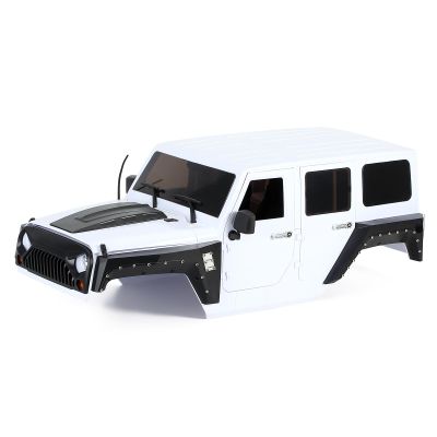 RC SCX10 Hard Shell&1/10 Jeep Wrangler Body for 1/10 SCX10i ii 90046 90047 and Other 313 Wheelbase RC Cars (White)