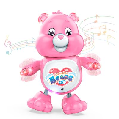 Baby Musical Easter Pink Bear Toy Dancing Crawling Tummy Time Toys, Light Up Infant Toys Birthday Easter Gifts Dancing Bear Musical Toy for Toddlers