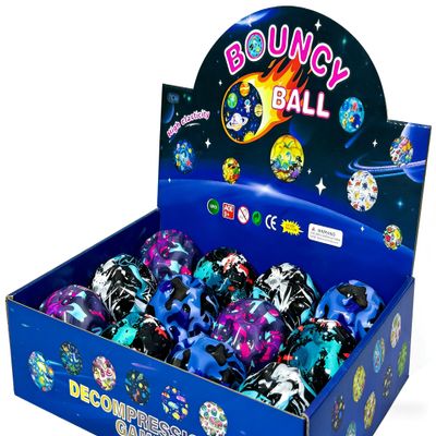 Wulou Super High Bouncing Space Moon Bouncy Balls, Extreme Bounce for Kids Sensory Play and Athlete Training, 12 Pack (Camouflage)