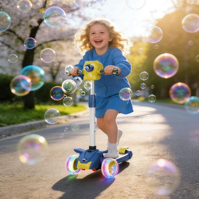 Toddler Scooter with Lean to Steer & 3-Height Adjustable Handlebar,