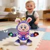 Baby Musical Easter Bunny Toy Dancing Crawling Toys, Light Up Infant Toys Birthday Easter Gifts with Dynamic Music & Cool Lights| Legs Move Sideways| Body Twist view 3