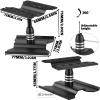 2-Pack RC Work Stand Bundle for 1/18 1/24 1/30 1/32 TRX4M K10 SCX24 FCX24 K5 AX24 SCX30 Ascent-32, 360 Rotating Display Stand & Height Adjustable Lift Table w/ 4 Pcs Jack Stands,Black & Red w/Yellow view 3