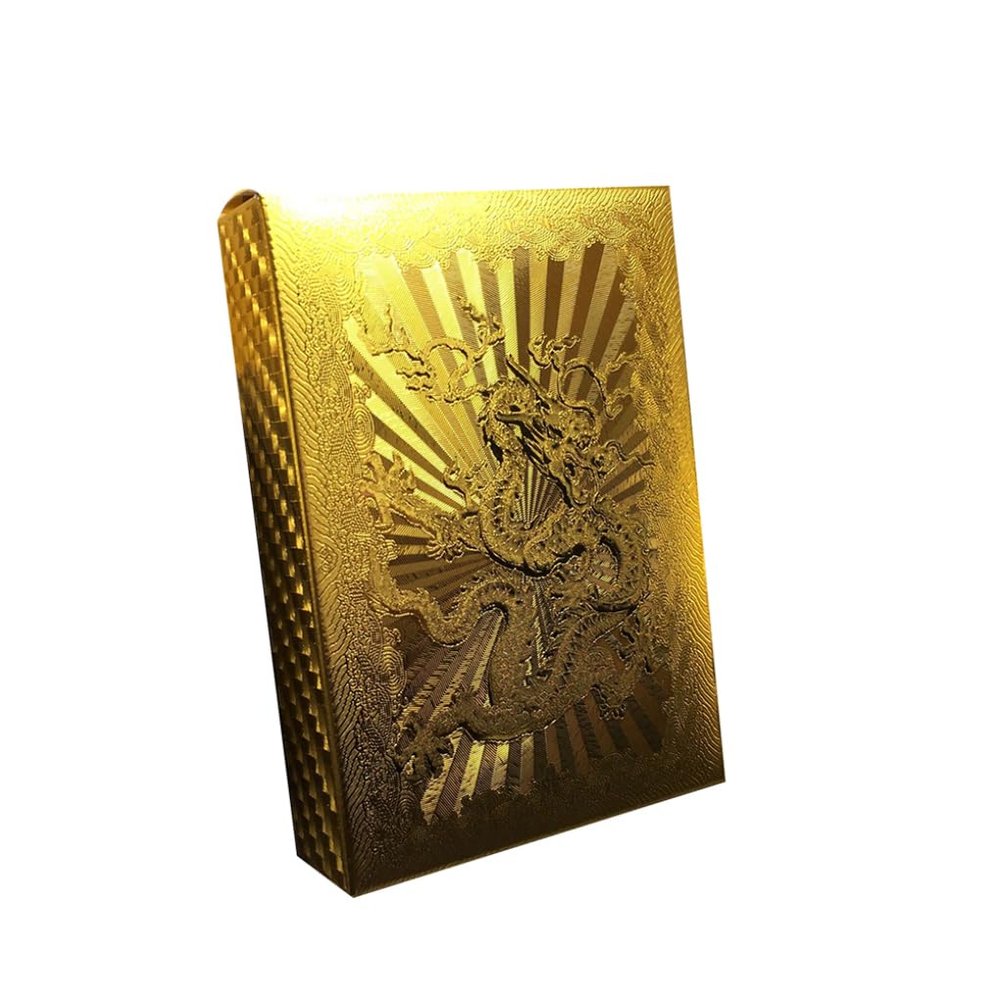 Ameble Waterproof Poker Luxury Gold Foil Poker Cards Classic Tricks Tool Without Colorful Printing 1Set