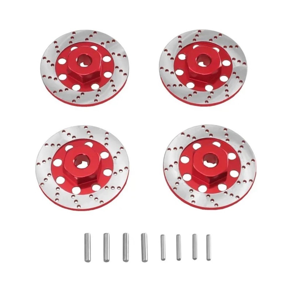 RC Repairs Spare Parts For MN For MN128 MN86S G500 1/12 For WLtoys 144001 144002 144010 1/14 124016 124018 1/12 12mm Wheel Hex Hub Adapter Brake Disc RC Car Parts(Red)