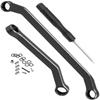 ARRCat Aluminum Steering Links Upgrades Part for 1/30 SCX30 Chev rolet K10/Jeep Wrangler JLU 4X4/F0rd Bronco 4X4 RC Crawler,AXI-2260T1/AXI-2261T2/AXI-2048T1,Steering Tie Rod & Drag Link,Black view 1