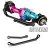 ARRCat Aluminum Steering Links Upgrades Part for 1/30 SCX30 Chev rolet K10/Jeep Wrangler JLU 4X4/F0rd Bronco 4X4 RC Crawler,AXI-2260T1/AXI-2261T2/AXI-2048T1,Steering Tie Rod & Drag Link,Black view 4