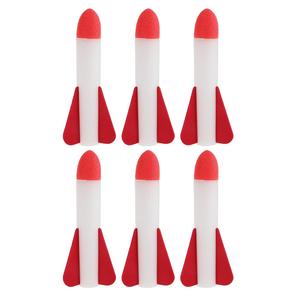 jojofuny 6pcs Foam Rocket Refills: Foam Finger Rocket Launcher for Kids Outdoor Toy Carnival Party Favor for Boys Girls, Interactive Stem Play Ships