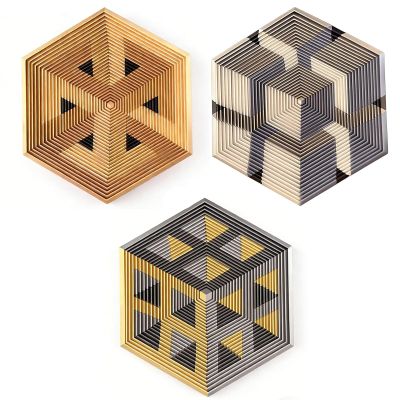 2026 Premium Hexagon Twist Illusion, 3D Printed Hexagonal Fractal Fidget Gadget, Decompression Sensory Desk Gadget, Irritability and Relaxation, Funny Relaxation Pocket Gifts (3PCS)