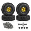 4PCS 1.9'' Aluminum Wheel Rim Tires 118x38mm Hex Hub 12mm RC Replacement Parts for 1/10 SCX10 III TRX4 90046 D90 RC Car (Golden) view 1