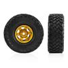 4PCS 1.9'' Aluminum Wheel Rim Tires 118x38mm Hex Hub 12mm RC Replacement Parts for 1/10 SCX10 III TRX4 90046 D90 RC Car (Golden) view 2
