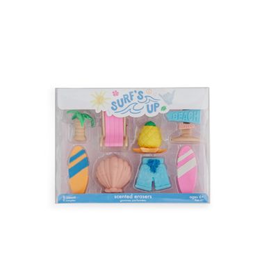 Daydream Society Surfs Up Eraser Set Beach Design Mini Rubber Erasers in Beach Design for Birthdays, Parties and More