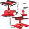 2-Pack RC Work Stand Bundle for 1/18 1/24 1/30 1/32 TRX4M K10 SCX24 FCX24 K5 AX24 SCX30 Ascent-32, 360 Rotating Display Stand & Height Adjustable Lift Table w/ 4 Pcs Jack Stands,Red w/Red view 3