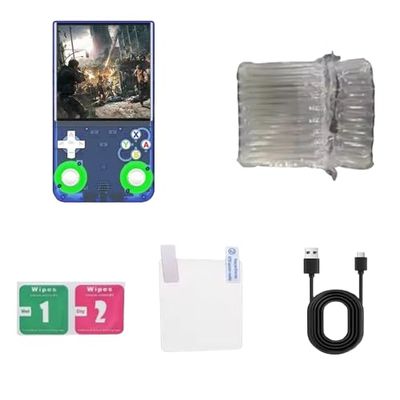 2025 New R36 Ultra 4.0inch IPS Screen Handheld Game Players Open Source Console Retro Pocket Video Player 64G Up to 20000+ Games - Blue-No Box, 64GB