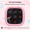 BearHonie Electronic Tic Tac Toe Game Portable Puzzle Board Games for Kids & Adults, Travel Games Car Games, Birthday Gifts, Top-Pink + Bottom-Blue view 2