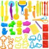 AWNOGKUE Playdough Tools Set, 38 Pcs Play Dough Sets for Kids Ages 4-8, Creative Play Dough Accessories with Clay Cutters, Roller, Molds, Safety Scissors, Educational Toys for Boys Girls view 1