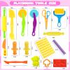 AWNOGKUE Playdough Tools Set, 38 Pcs Play Dough Sets for Kids Ages 4-8, Creative Play Dough Accessories with Clay Cutters, Roller, Molds, Safety Scissors, Educational Toys for Boys Girls view 4