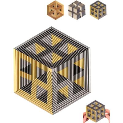 2026 Premium Hexagon Twist Illusion, 3D Printed Hexagonal Decompression Sensory Desk Gadget for Relieving Stress, Funny Irritability and Relaxation Pocket, for Focus, Hypnotic Fidget (#A)