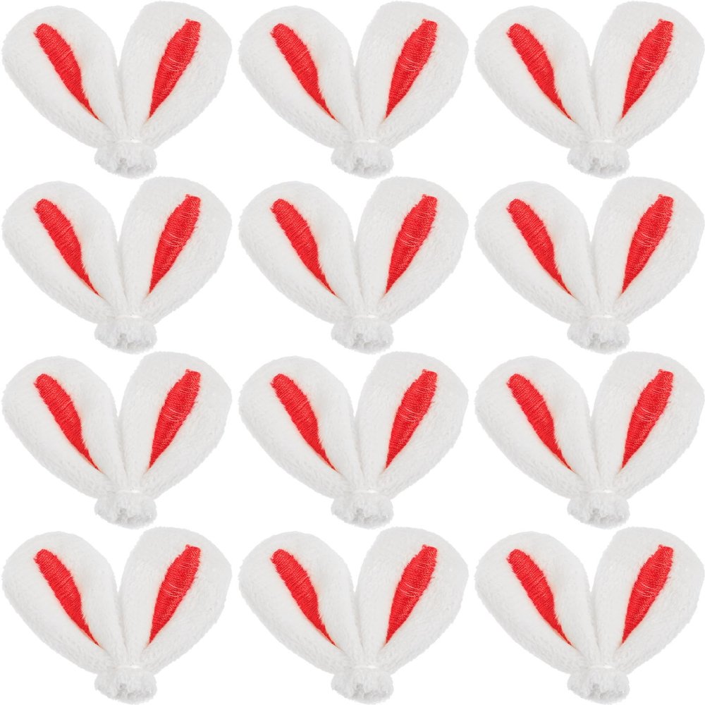 20pcs Mini Rabbit Ears Easter Hair Accessories for Girls Women Small Bunny Ears for Crafts Miniature Dolls House Easter Diy Charm