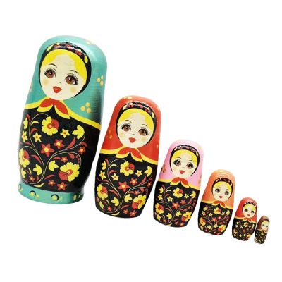 Whoasyst Russian Stacking Doll 6Layer Handcrafts Educational Matryoshka Doll for Cultural Learning Artistic Painting Project Educational Nesting Dolls
