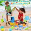 Beach Toys for Kids Toddlers, Sand Castle Toys with Bucket, Water Wheel, Long Shovel, Dinosaur Travel Sand Toys for Beach & Mesh Bag, Sandbox Essentials Toy for Toddlers Kids Baby Boys Girls Age 3-10 view 3
