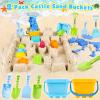Beach Toys for Kids Toddlers, Sand Castle Toys with Bucket, Water Wheel, Long Shovel, Dinosaur Travel Sand Toys for Beach & Mesh Bag, Sandbox Essentials Toy for Toddlers Kids Baby Boys Girls Age 3-10 view 4
