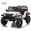 12V Kids Electric Ride On Car with Parent Remote Control, Bluetooth Music Player LED Lights, Spring Suspension, Safety Belts, 3 Speeds 5MPH Max Speed, Toddler Toy Vehicle Car for Kids 3-8, White view 1