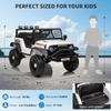 12V Kids Electric Ride On Car with Parent Remote Control, Bluetooth Music Player LED Lights, Spring Suspension, Safety Belts, 3 Speeds 5MPH Max Speed, Toddler Toy Vehicle Car for Kids 3-8, White view 2