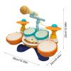 Boys Drum Set, Portable Adjustable Interactive Instrument, Drum Instrument Toy for Kids, Pliable and Metal Material, Musical Learning Accessory, Fun Educational Toy, for Children Boys Girls Use view 2