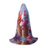 WBQLSL Cosplay hooded ice cream printed Medium cape, costume, essential holiday party prop, sizes S/M/L (unisex) view 1