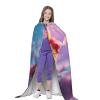 WBQLSL Cosplay hooded ice cream printed Medium cape, costume, essential holiday party prop, sizes S/M/L (unisex) view 3
