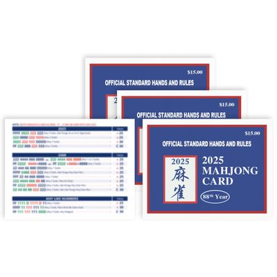 ANONDF 2025 Mahjong Card Official, Official Rule Mahjong Cards, Large-Print Mahjong Cards, 4Pcs (Blue)