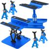 2-Pack RC Work Stand Bundle for 1/18 1/24 1/30 1/32 TRX4M K10 SCX24 FCX24 K5 AX24 SCX30 Ascent-32, 360 Rotating Display Stand & Height Adjustable Lift Table w/ 4 Pcs Jack Stands,Navy Blue w/Navy Blue view 1