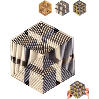 2026 Premium Hexagon Twist Illusion, 3D Printed Hexagonal Decompression Sensory Desk Gadget for Relieving Stress, Funny Irritability and Relaxation Pocket, for Focus, Hypnotic Fidget (#C)
