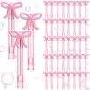 JellyArch 48 Pcs Pink Bow Party Favors Mini Bubble Wands for Kids with Detachable Topper Retro Rodeo Classroom Prizes for Bachelorette Birthday Gift Goody Bag Stuffer Party Supplies view 1