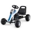 Costzon Pedal Go Kart, 4 Wheel Ride on Toy Pedal Car with Adjustable Seat, Handbrake, Free-Wheel & Pedal Modes, Outdoor Bicycle Go Cart with Wear-Resistant Wheels, Gift for Boys and Girls (White) view 1