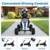 Costzon Pedal Go Kart, 4 Wheel Ride on Toy Pedal Car with Adjustable Seat, Handbrake, Free-Wheel & Pedal Modes, Outdoor Bicycle Go Cart with Wear-Resistant Wheels, Gift for Boys and Girls (White) view 3