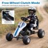Costzon Pedal Go Kart, 4 Wheel Ride on Toy Pedal Car with Adjustable Seat, Handbrake, Free-Wheel & Pedal Modes, Outdoor Bicycle Go Cart with Wear-Resistant Wheels, Gift for Boys and Girls (White) view 4