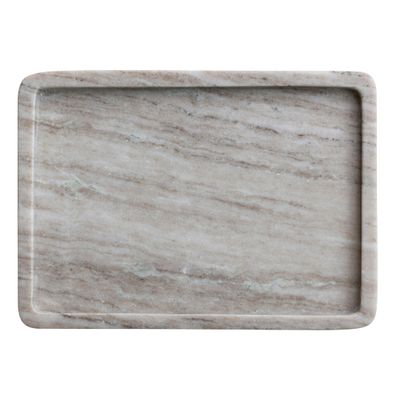 Bloomingville Rectangular Marble Tray, Beige