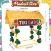 153 PCS Tiki Bar Hut Kit with Roof, Portable Tiki Bar Decor with Table Skirt, Leis, Banner, Flower Garland, Luau Party Supplies for Pool Beach Party view 2