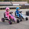 Costzon Pedal Go Kart, 4 Wheel Ride on Toy Pedal Car with Adjustable Seat, Handbrake, Free-Wheel & Pedal Modes, Outdoor Bicycle Go Cart with Wear-Resistant Wheels, Gift for Boys and Girls (Pink) view 2