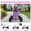 Costzon Pedal Go Kart, 4 Wheel Ride on Toy Pedal Car with Adjustable Seat, Handbrake, Free-Wheel & Pedal Modes, Outdoor Bicycle Go Cart with Wear-Resistant Wheels, Gift for Boys and Girls (Pink) view 3