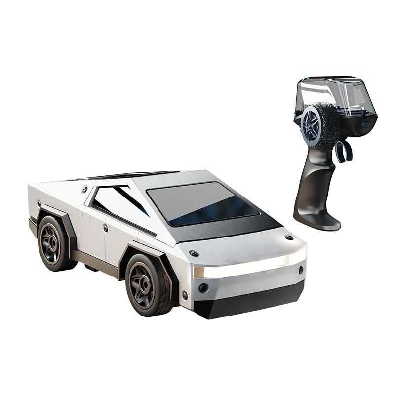 1/64 Scale Mini RC Drift Car, 4WD Micro RC Car with LED Lights, 2 Speed Modes & Portable Remote Storage Case, Proportional throttle, Rechargeable Desktop Toy for Adults Kids, Includes 2 Sets of Tires