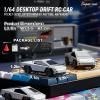 1/64 Scale Mini RC Drift Car, 4WD Micro RC Car with LED Lights, 2 Speed Modes & Portable Remote Storage Case, Proportional throttle, Rechargeable Desktop Toy for Adults Kids, Includes 2 Sets of Tires view 4