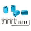 4 Set 12mm Wheel Hex Hub Nut, Aluminum Alloy RC Wheel Hex Hub with Fixing Pins, 16mm Height Universal Replacement for 1/10 1/12 Remote Control Vehicle (Blue) view 2