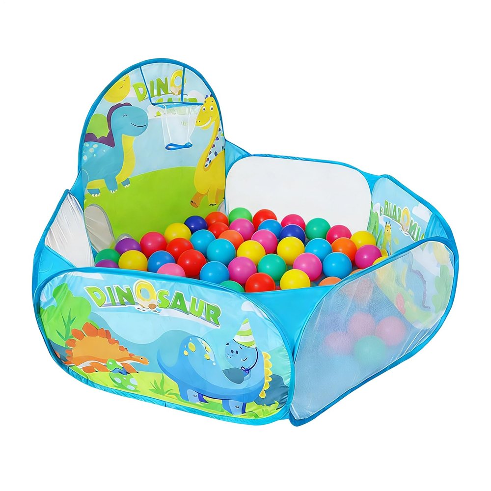 Genrico Ball Pool | Foldable Playhouse with Basketball Basket | Reinforced Ball Pools - for Indoor Outdoor Birthday Christmas Boys Girls Thanksgiving