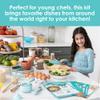 MindWare Playful Chef Foods of The World Cooking Kit for Kids, Global Cooking Set with Authentic Tools and 14 Recipes for Ages 8+ view 4