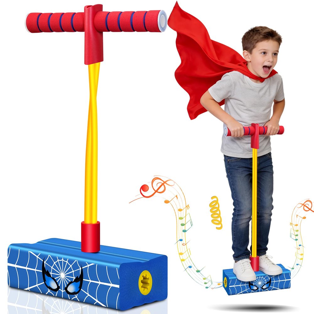 Amiabling Kids Spider Pogo Stick Foam Pogo Jumper for Kids: 3 4 5 6 7 8 9 10 11 12 Year Old Boy Gift, Outside Toys for Kids Ages 4-8, 3+ Year Old Boy Toys, Birthday, Easter, Christmas